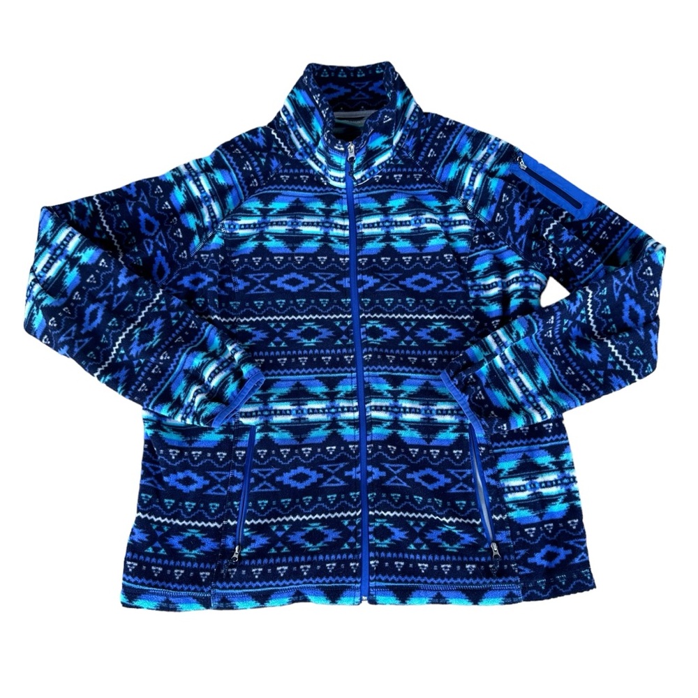 Free Country Aztec Zip-Up Fleece Jacket Womens size XXL
